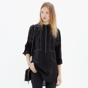Madewell Silk Embroidered Ballad Tunic, S